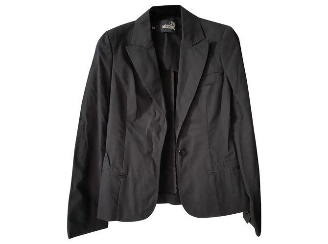 Love Moschino Classico blazer nero Cotone Elastan Acetato  ref.222763